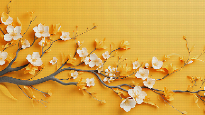 JPG 편집이미지 백그라운드 봄꽃 사람없음 노란색 봄 벚꽃 디지털합성 픽셀 편집소스 편집실사 계절 꽃 컬러 CG 파일형식