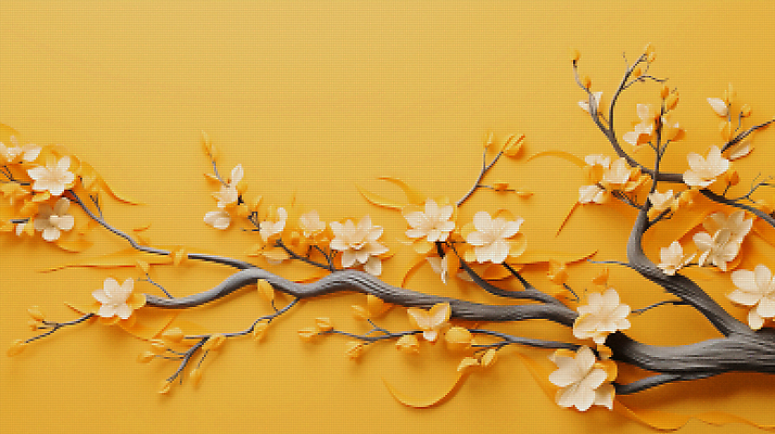 JPG 편집이미지 백그라운드 봄꽃 사람없음 노란색 봄 벚꽃 디지털합성 픽셀 편집소스 편집실사 계절 꽃 컬러 CG 파일형식