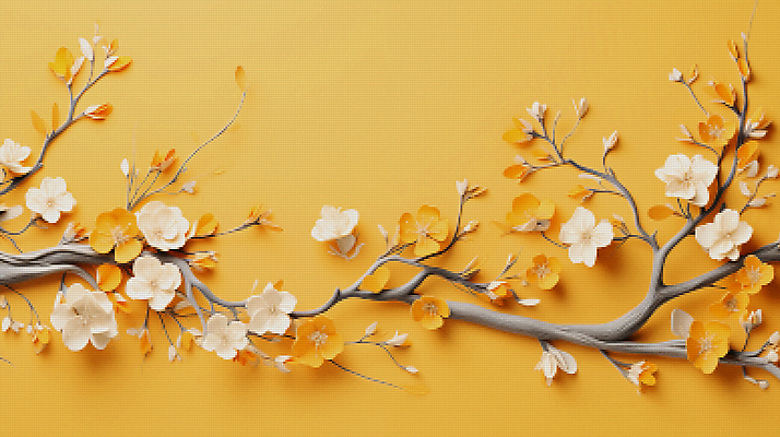 JPG 편집이미지 백그라운드 봄꽃 사람없음 노란색 봄 벚꽃 디지털합성 픽셀 편집소스 편집실사 계절 꽃 컬러 CG 파일형식