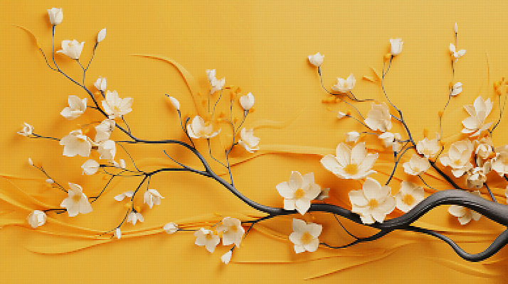 JPG 편집이미지 백그라운드 봄꽃 사람없음 노란색 봄 벚꽃 디지털합성 픽셀 편집소스 편집실사 계절 꽃 컬러 CG 파일형식