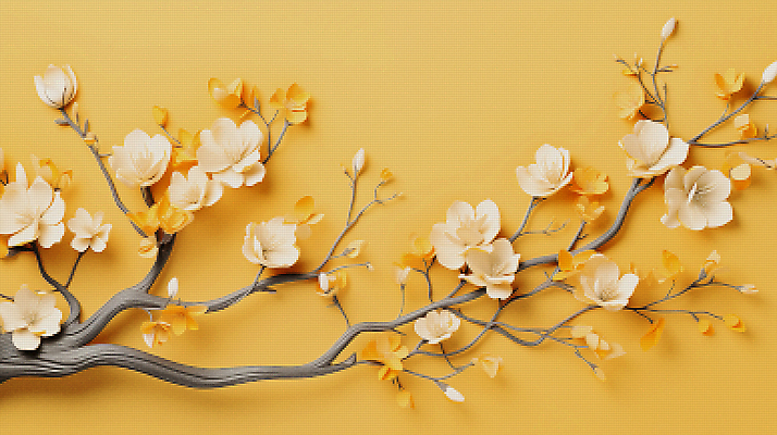 JPG 편집이미지 백그라운드 봄꽃 사람없음 노란색 봄 벚꽃 디지털합성 픽셀 편집소스 편집실사 계절 꽃 컬러 CG 파일형식