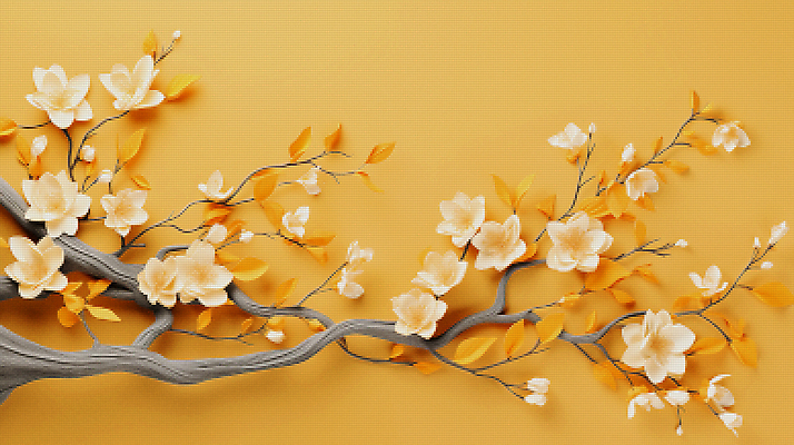 JPG 편집이미지 백그라운드 봄꽃 사람없음 노란색 봄 벚꽃 디지털합성 픽셀 편집소스 편집실사 계절 꽃 컬러 CG 파일형식