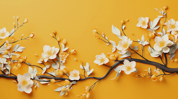 JPG 편집이미지 백그라운드 봄꽃 사람없음 노란색 봄 벚꽃 디지털합성 픽셀 편집소스 편집실사 계절 꽃 컬러 CG 파일형식