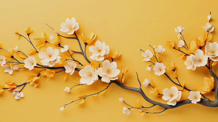 JPG 편집이미지 백그라운드 봄꽃 사람없음 노란색 봄 벚꽃 디지털합성 픽셀 편집소스 편집실사 계절 꽃 컬러 CG 파일형식