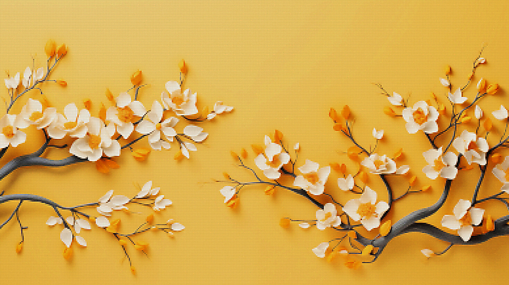 JPG 편집이미지 백그라운드 봄꽃 사람없음 노란색 봄 벚꽃 디지털합성 픽셀 편집소스 편집실사 계절 꽃 컬러 CG 파일형식