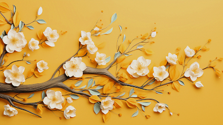 JPG 편집이미지 백그라운드 봄꽃 사람없음 노란색 봄 벚꽃 디지털합성 픽셀 편집소스 편집실사 계절 꽃 컬러 CG 파일형식