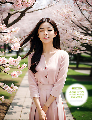 PSD 편집이미지 여자 꽃 분홍색 한명 웃음 풍경 상반신 성인 봄 화사함 의료성형뷰티 성인여자한명만 이미지편집 식물 1 계절 컬러 컨셉 표정 사람 여자한명만 성인여자만 파일형식