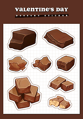 PSD 음식 스티커 일러스트 디저트 발렌타인데이 사람없음 세트 갈색 초콜릿 다크초콜릿 엘리먼트 2025년 생초콜릿 트렌드컬러 국내일러스트 모카무스 컬러 데이이벤트 연도 파일형식
