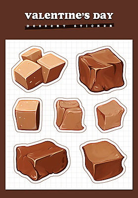 PSD 음식 스티커 일러스트 디저트 발렌타인데이 사람없음 세트 갈색 초콜릿 엘리먼트 2025년 생초콜릿 트렌드컬러 국내일러스트 모카무스 컬러 데이이벤트 연도 파일형식
