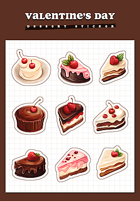 PSD 열매 음식 빵 스티커 과일 일러스트 딸기 디저트 발렌타인데이 사람없음 세트 갈색 케이크 체리 조각케이크 컵케이크 생크림 머핀 시럽 베리 엘리먼트 국내일러스트 식물 컬러 데이이벤트 크림 파일형식