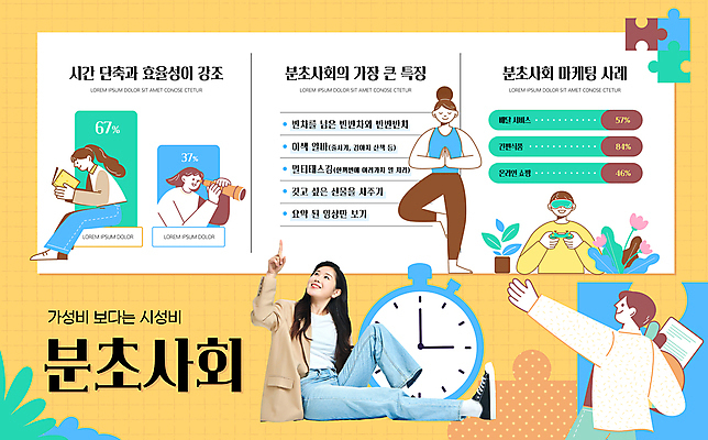 전신 템플릿 여자 남자 시계 요가 그래프 미소 들기 여러명 20대 성인 타이포그라피 노란색 망원경 인포그래픽 한국인 올려보기 가리킴 풀 퍼즐 속도 성인만 분초사회 2024트렌드 이미지템플릿 AI파일 식물 문자 웰빙 컬러 다수 모션 표정 사람 동양인 손짓 청년 유행 신조어 파일형식 벡터 2024년