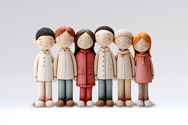 전신 PSD 편집이미지 여자 남자 어린이 인형 서기 소녀 소년 여러명 겨울옷 클레이아트 어린이만 이미지편집 옷 다수 겨울 모션 사람 공예 점토 파일형식