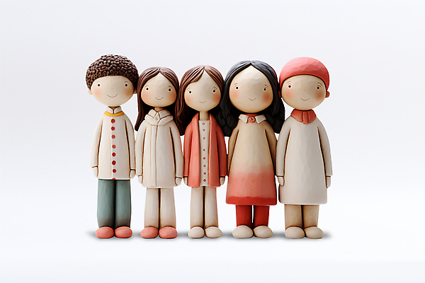 전신 PSD 편집이미지 여자 남자 어린이 인형 서기 소녀 소년 여러명 겨울옷 클레이아트 어린이만 이미지편집 옷 다수 겨울 모션 사람 공예 점토 파일형식