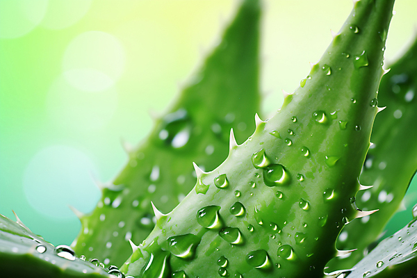 JPG 편집이미지 사람없음 초록색 뷰티 물방울 피부 디지털합성 천연 보습 알로에 알로에베라 편집실사 AI포토 AI콘텐츠 식물 컬러 신체부위 CG 파일형식