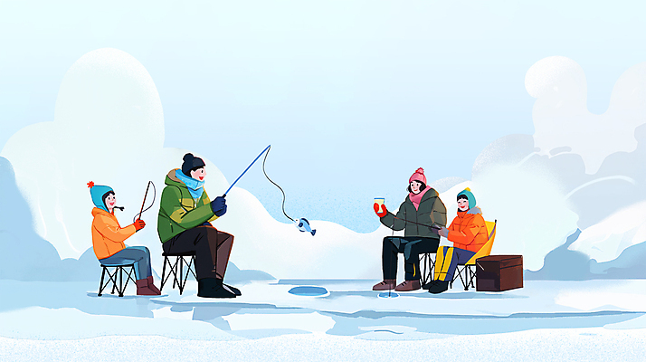 전신 PSD 구름 라이프스타일 여자 남자 어린이 겨울 일러스트 가족 낚시 아웃도어 웃음 앉기 소녀 소년 여러명 성인 파란색 부모 얼음 낚싯대 겨울옷 빙판 얼음낚시 간이의자 겨울축제 국내일러스트 자연요소 옷 계절 컬러 다수 의자 관계 모션 레저 표정 사람 생활 축제 낚시용품 파일형식