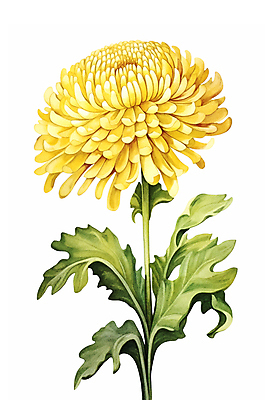 PSD 식물 꽃 일러스트 수채화 국화 사람없음 노란색 국내일러스트 컬러 파일형식