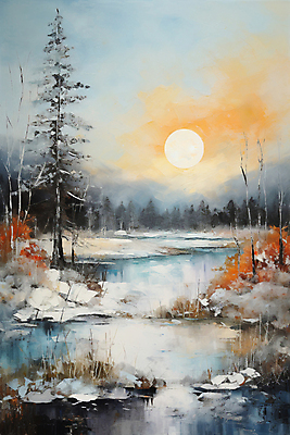 JPG 나무 편집이미지 계절 겨울 자연 하늘 풍경 사람없음 일몰 디지털합성 그림 유화 이미지편집 편집실사 식물 미술 노을 CG 생태계 파일형식