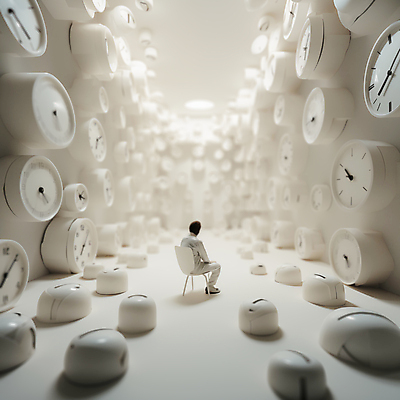 JPG 전신 편집이미지 남자 시계 한명 사람 앉기 성인 뒷모습 유행 공간 방 흰색 시간 분초사회 2024트렌드 편집실사 AI포토 AI콘텐츠 1 뷰포인트 컬러 모션 CG 신조어 파일형식 2024년