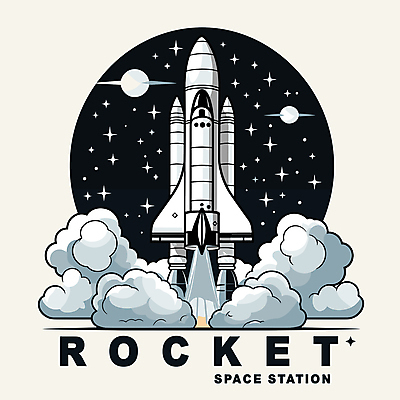 영어 별 일러스트 사람없음 우주 행성 로켓 연기 발사 우주선 우주공학 국내일러스트 AI파일 자연요소 문자 공학 파일형식 벡터