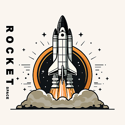영어 일러스트 사람없음 반짝임 우주 로켓 연기 발사 우주선 우주공학 국내일러스트 AI파일 문자 모션 공학 파일형식 벡터