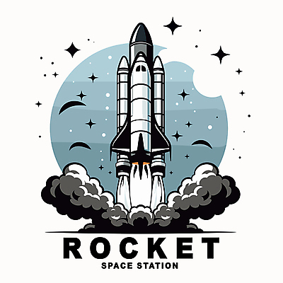 영어 별 일러스트 사람없음 반짝임 우주 로켓 연기 발사 우주선 우주공학 국내일러스트 AI파일 자연요소 문자 모션 공학 파일형식 벡터