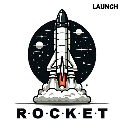 영어 별 일러스트 사람없음 우주 행성 로켓 연기 발사 우주선 우주공학 국내일러스트 AI파일 자연요소 문자 공학 파일형식 벡터