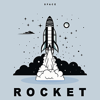 영어 별 일러스트 사람없음 우주 로켓 연기 발사 우주선 우주공학 국내일러스트 AI파일 자연요소 문자 공학 파일형식 벡터
