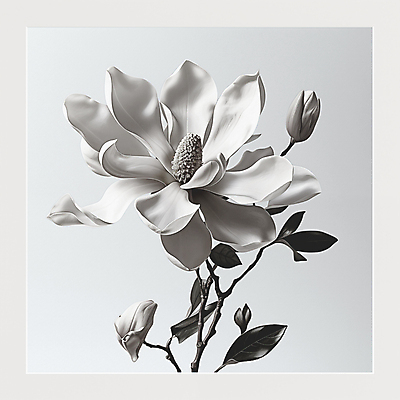 JPG 편집이미지 잎 봄꽃 흑백 사람없음 봄 회색 디지털합성 목련 편집소스 편집실사 AI포토 AI콘텐츠 식물 계절 꽃 컬러 촬영기법 CG 파일형식