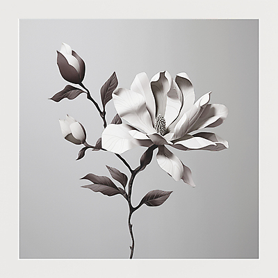 JPG 편집이미지 잎 봄꽃 흑백 사람없음 봄 회색 디지털합성 목련 편집소스 편집실사 AI포토 AI콘텐츠 식물 계절 꽃 컬러 촬영기법 CG 파일형식