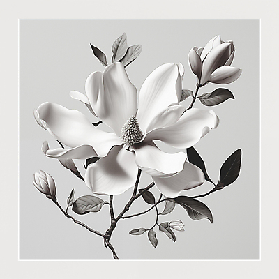 JPG 편집이미지 잎 봄꽃 흑백 사람없음 봄 회색 디지털합성 목련 편집소스 편집실사 AI포토 AI콘텐츠 식물 계절 꽃 컬러 촬영기법 CG 파일형식