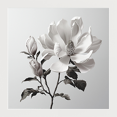 JPG 편집이미지 잎 봄꽃 흑백 사람없음 봄 회색 디지털합성 목련 편집소스 편집실사 AI포토 AI콘텐츠 식물 계절 꽃 컬러 촬영기법 CG 파일형식