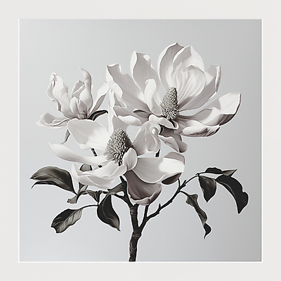 JPG 편집이미지 잎 봄꽃 흑백 사람없음 봄 회색 디지털합성 목련 편집소스 편집실사 AI포토 AI콘텐츠 식물 계절 꽃 컬러 촬영기법 CG 파일형식