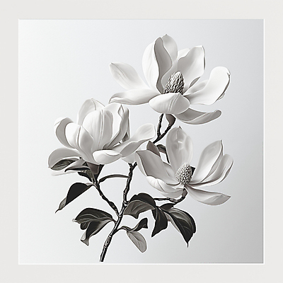 JPG 편집이미지 잎 봄꽃 흑백 사람없음 봄 회색 디지털합성 목련 편집소스 편집실사 AI포토 AI콘텐츠 식물 계절 꽃 컬러 촬영기법 CG 파일형식