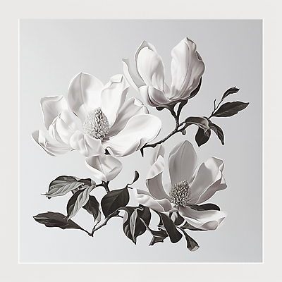 JPG 편집이미지 잎 봄꽃 흑백 사람없음 봄 회색 디지털합성 목련 편집소스 편집실사 AI포토 AI콘텐츠 식물 계절 꽃 컬러 촬영기법 CG 파일형식