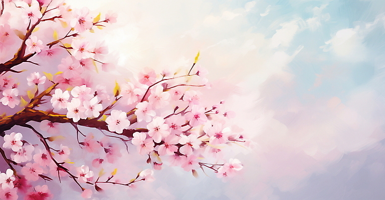 PSD 분홍색 일러스트 붓터치 풍경 사람없음 봄 벚꽃 벚나무 질감 유화 봄배경 국내일러스트 나무 계절 꽃 컬러 백그라운드 미술 파일형식