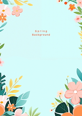 PSD 꽃 백그라운드 잎 일러스트 봄꽃 자연 풍경 초원 사람없음 봄 풀잎 봄배경 국내일러스트 식물 계절 풀_식물 생태계 파일형식