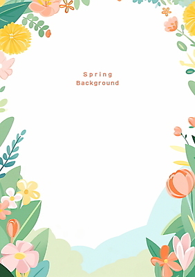 PSD 꽃 백그라운드 잎 일러스트 봄꽃 자연 풍경 초원 사람없음 봄 풀잎 봄배경 국내일러스트 식물 계절 풀_식물 생태계 파일형식