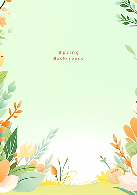 PSD 꽃 백그라운드 잎 일러스트 봄꽃 자연 풍경 초원 사람없음 봄 풀잎 봄배경 국내일러스트 식물 계절 풀_식물 생태계 파일형식