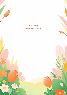 PSD 꽃 백그라운드 잎 일러스트 봄꽃 자연 풍경 초원 사람없음 봄 풀잎 봄배경 국내일러스트 식물 계절 풀_식물 생태계 파일형식