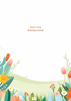 PSD 꽃 백그라운드 잎 일러스트 봄꽃 자연 풍경 초원 사람없음 봄 풀잎 봄배경 국내일러스트 식물 계절 풀_식물 생태계 파일형식