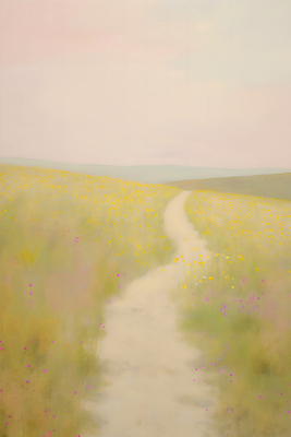 JPG 꽃 길 백그라운드 일러스트 자연 하늘 풍경 잔디 사람없음 봄 분위기 감성 꽃길 국내일러스트 AI일러스트 AI콘텐츠 식물 계절 컨셉 생태계 파일형식