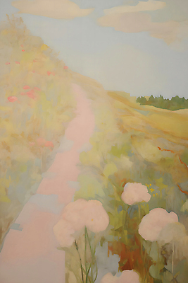 JPG 나무 구름 꽃 길 백그라운드 일러스트 자연 하늘 풍경 잔디 사람없음 봄 분위기 감성 꽃길 국내일러스트 AI일러스트 AI콘텐츠 자연요소 식물 계절 컨셉 생태계 파일형식