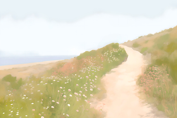 JPG 구름 꽃 길 바다 백그라운드 일러스트 자연 하늘 풍경 잔디 사람없음 봄 분위기 감성 꽃길 국내일러스트 AI일러스트 AI콘텐츠 자연요소 식물 계절 컨셉 생태계 파일형식