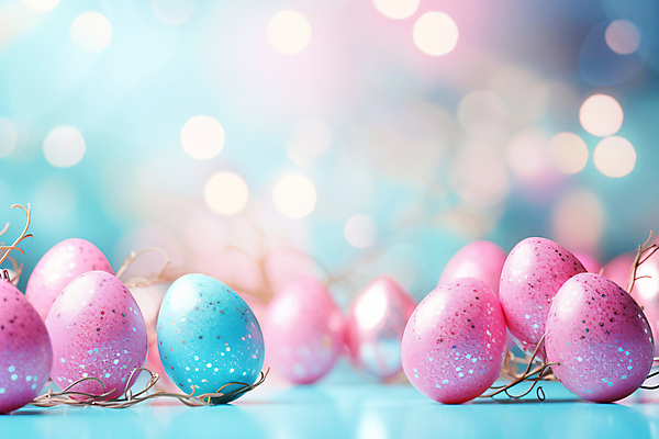 JPG 편집 편집이미지 기독교 종교 백그라운드 이벤트 사람없음 반짝임 매끈함 부활절계란 광택 블러 파스텔톤 편집실사 AI컴퓨터그래픽 AI콘텐츠 컬러 모션 부활절 계란 감각 CG 파일형식