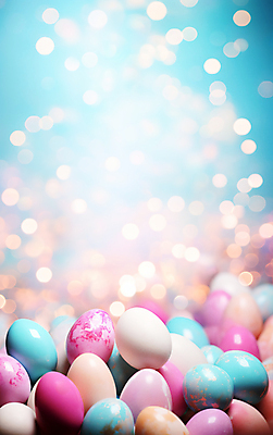 JPG 편집 편집이미지 기독교 종교 백그라운드 이벤트 사람없음 반짝임 매끈함 부활절계란 광택 블러 파스텔톤 편집실사 AI컴퓨터그래픽 AI콘텐츠 컬러 모션 부활절 계란 감각 CG 파일형식