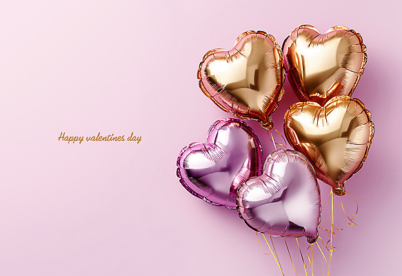 PSD 편집이미지 분홍색 백그라운드 발렌타인데이 사람없음 파티 하트 광택 하트풍선 풍선 이미지편집 모양 컬러 데이이벤트 이벤트 파일형식