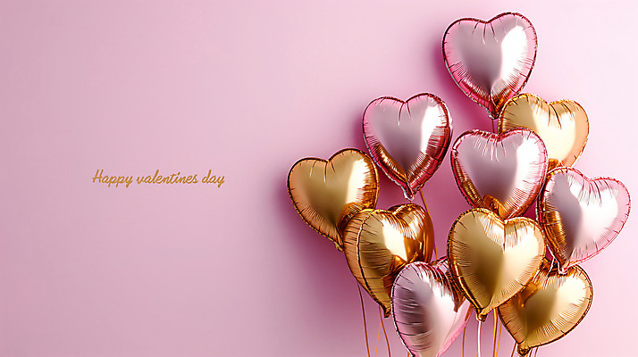 PSD 편집이미지 분홍색 백그라운드 발렌타인데이 사람없음 파티 하트 광택 하트풍선 풍선 이미지편집 모양 컬러 데이이벤트 이벤트 파일형식