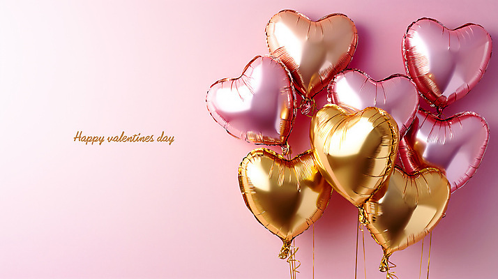PSD 편집이미지 분홍색 백그라운드 발렌타인데이 사람없음 파티 하트 광택 하트풍선 풍선 이미지편집 모양 컬러 데이이벤트 이벤트 파일형식