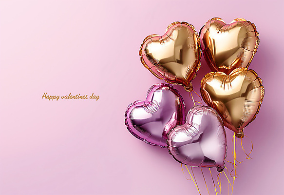 PSD 편집이미지 분홍색 백그라운드 발렌타인데이 사람없음 파티 하트 광택 하트풍선 풍선 이미지편집 모양 컬러 데이이벤트 이벤트 파일형식
