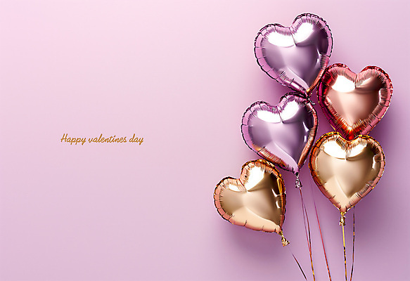 PSD 편집이미지 분홍색 백그라운드 발렌타인데이 사람없음 파티 하트 광택 하트풍선 풍선 이미지편집 모양 컬러 데이이벤트 이벤트 파일형식